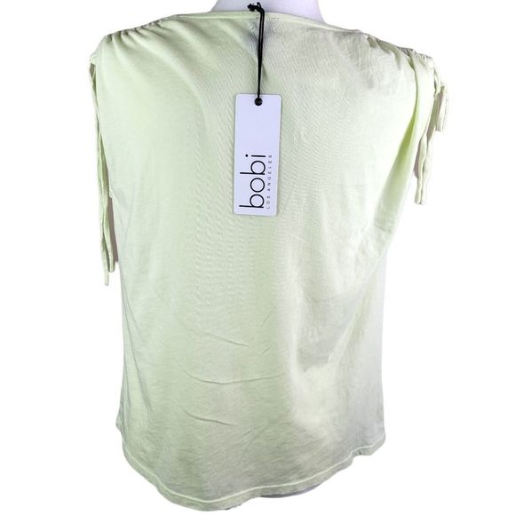 Bobi Los Angeles Mellow Yellow Shoulder gathered Muscle Tee - Picture 2 of 7